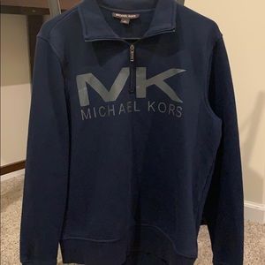Men’s Medium Micheal Kors Half Zip Blue Sweater